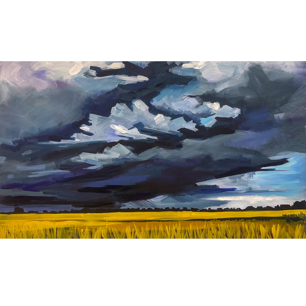 Canola Storm | Embellished Fine Art Print | Stretched on Bars and Ready to Hang | 36x60