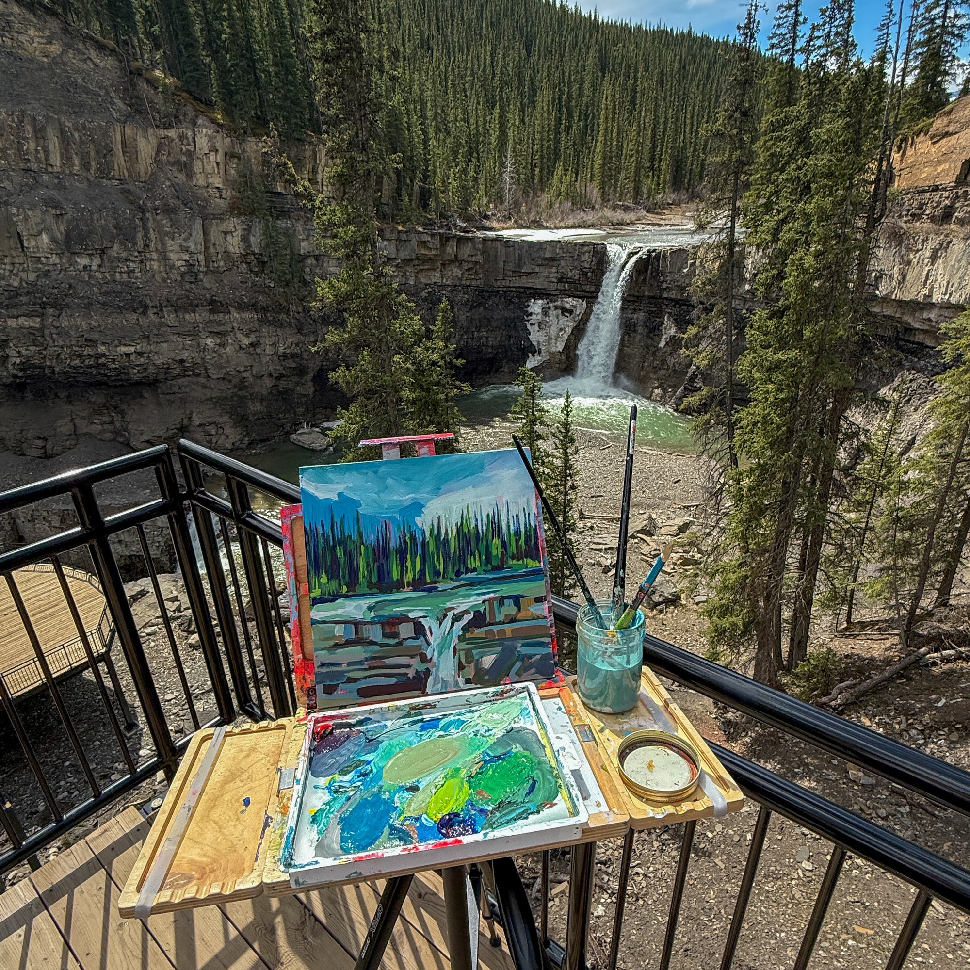 Crescent Falls, 10x10, Framed