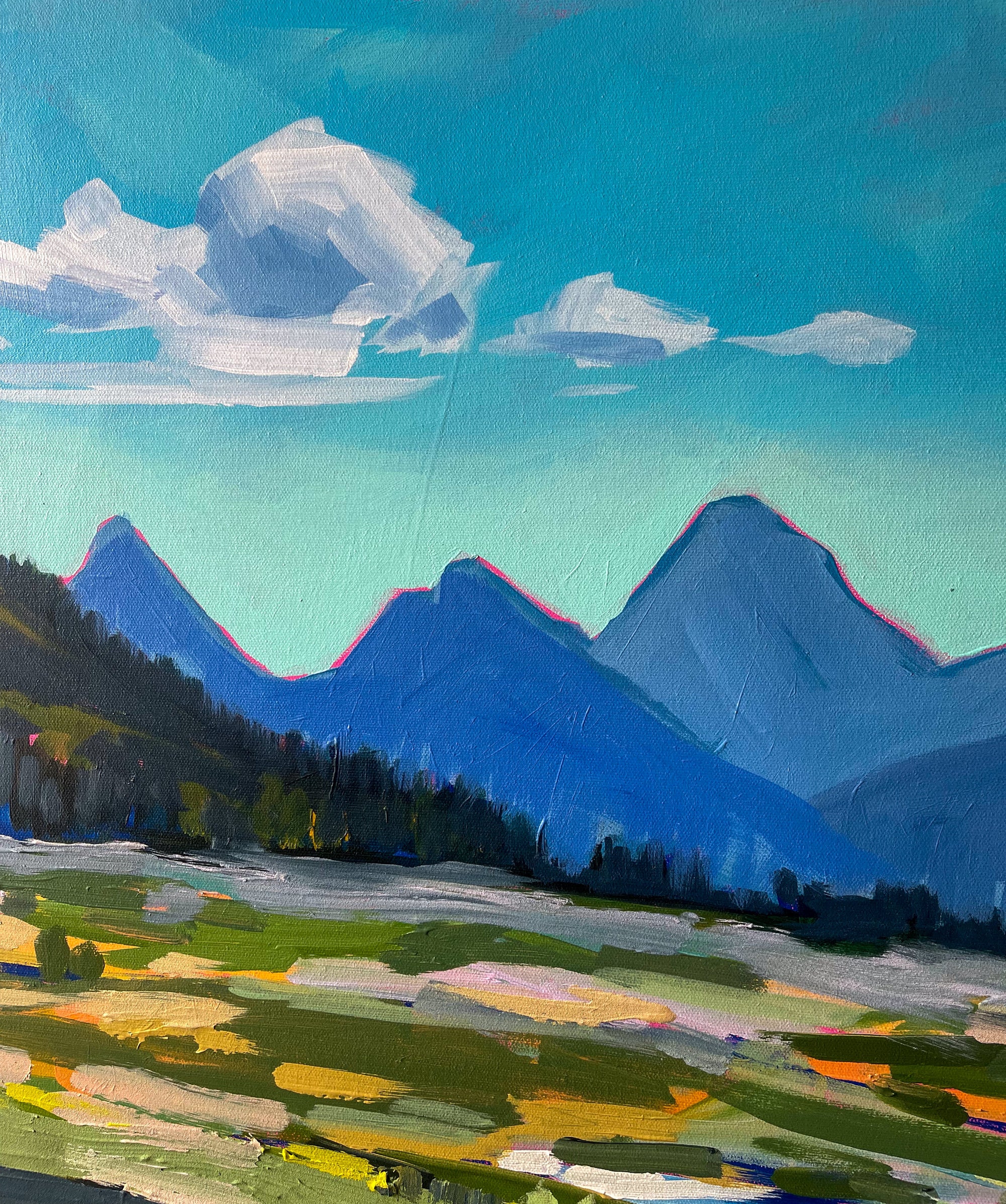 Hike at Chester Lake, 24x36 inches