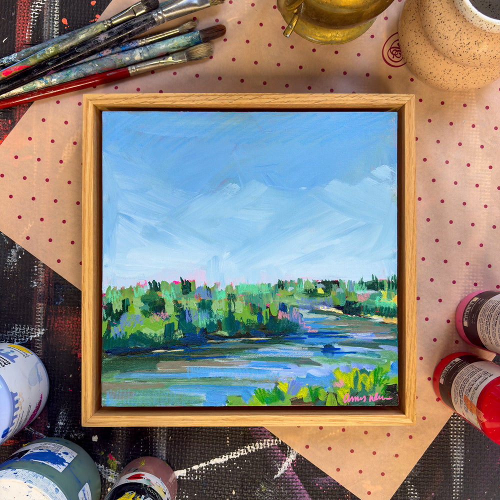 North Saskatchewan River, 10x10, Framed