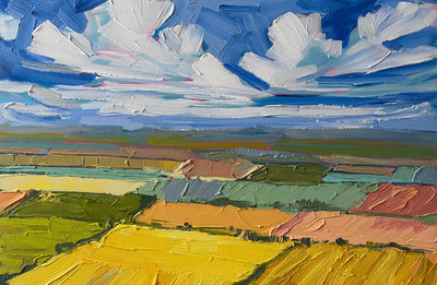 Patchwork Fields, 36x24 inches