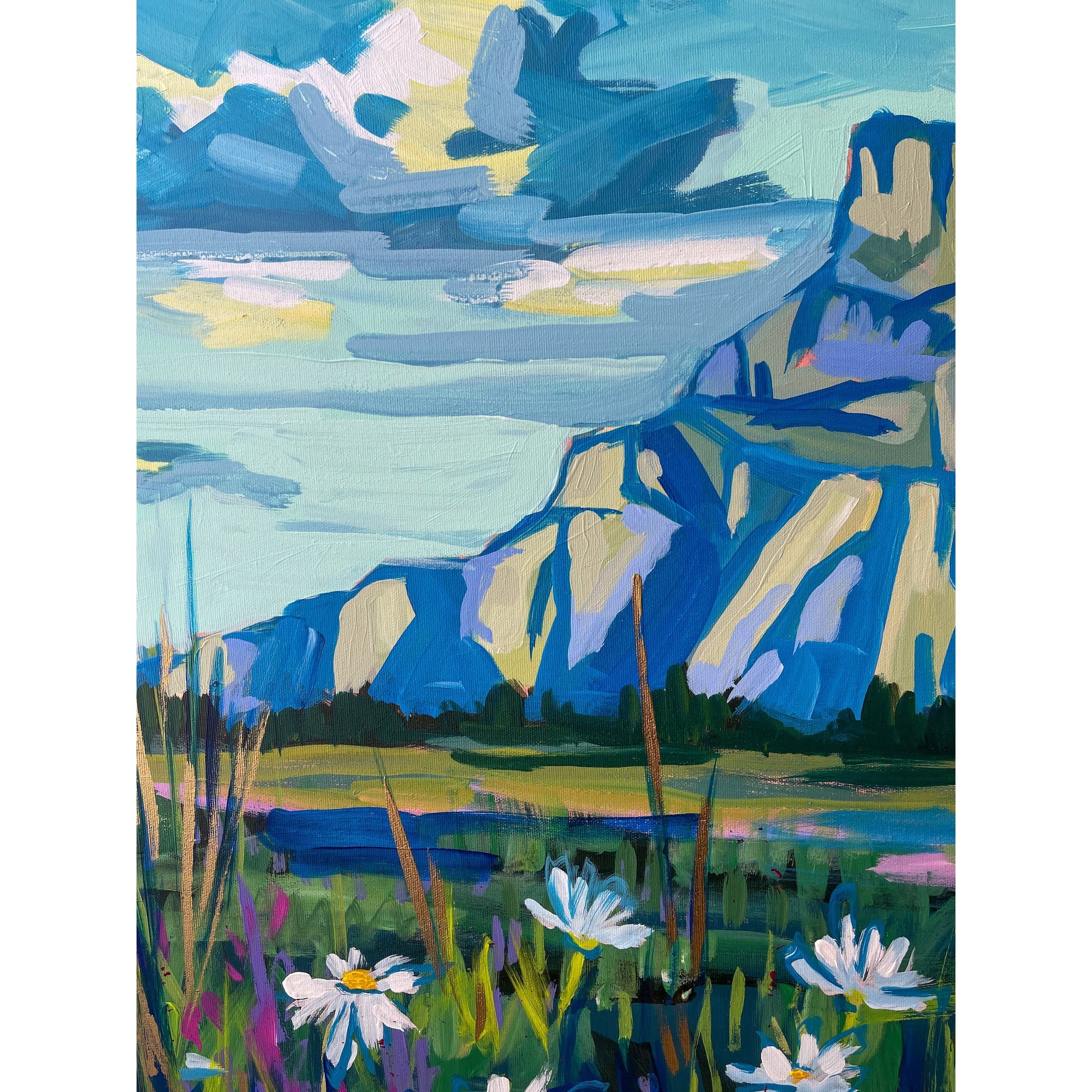 Blooming, 24x72-Original Painting-Amy Dixon Art + Design