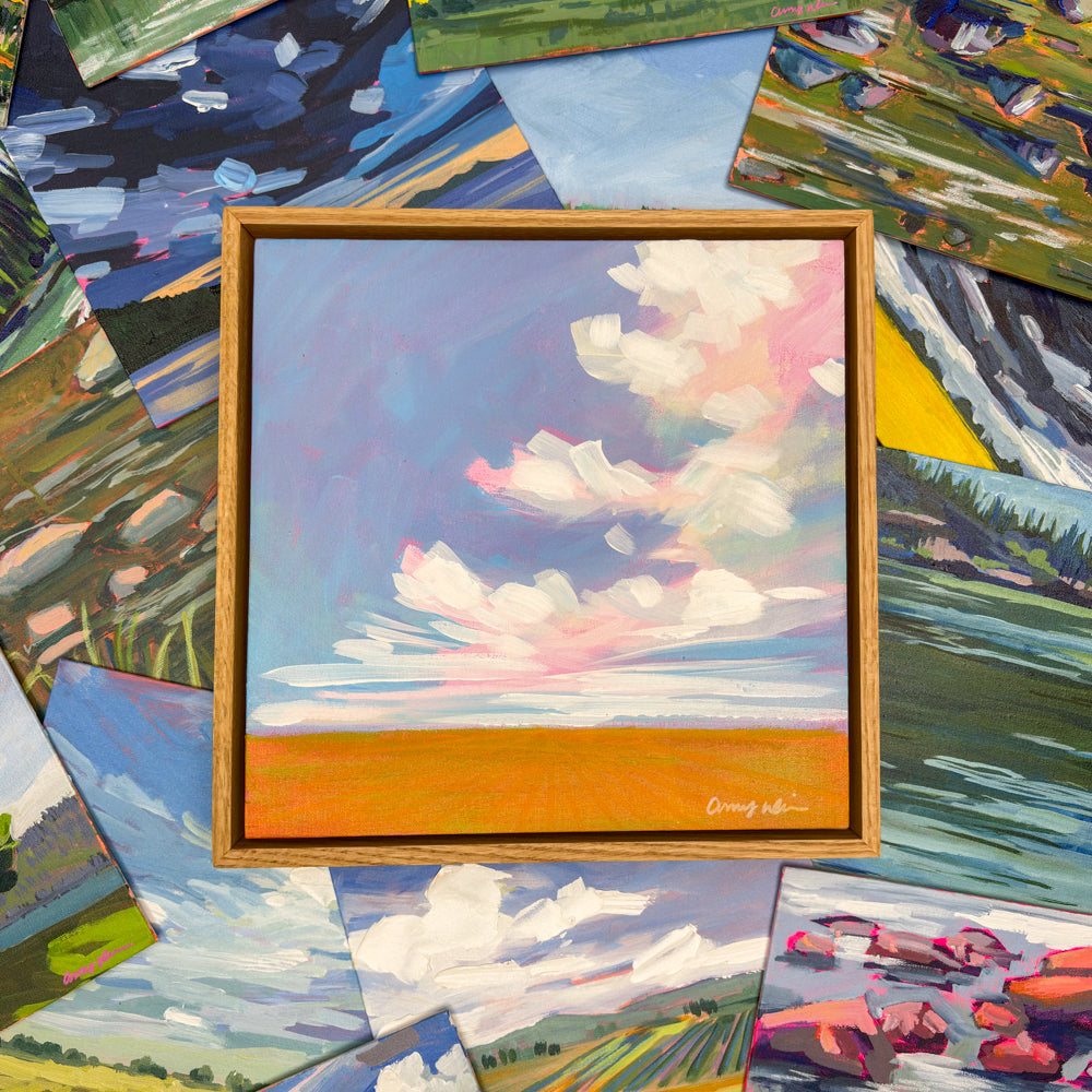 Summer Prairie V, 12x12, Framed