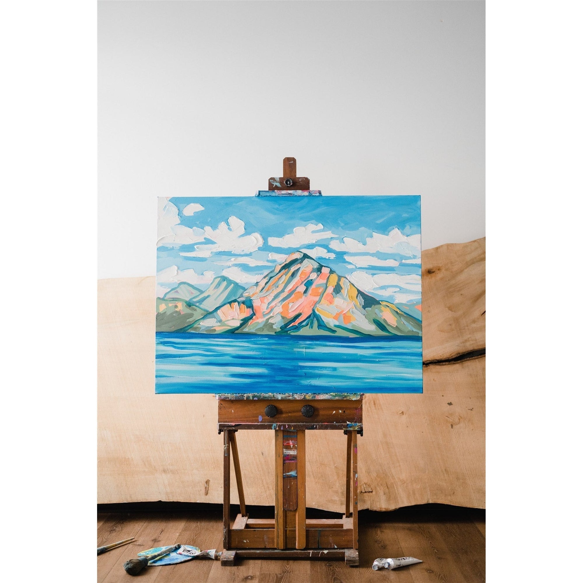 Lower Kananaskis Lake, 40x30-Original Painting-Amy Dixon Art + Design