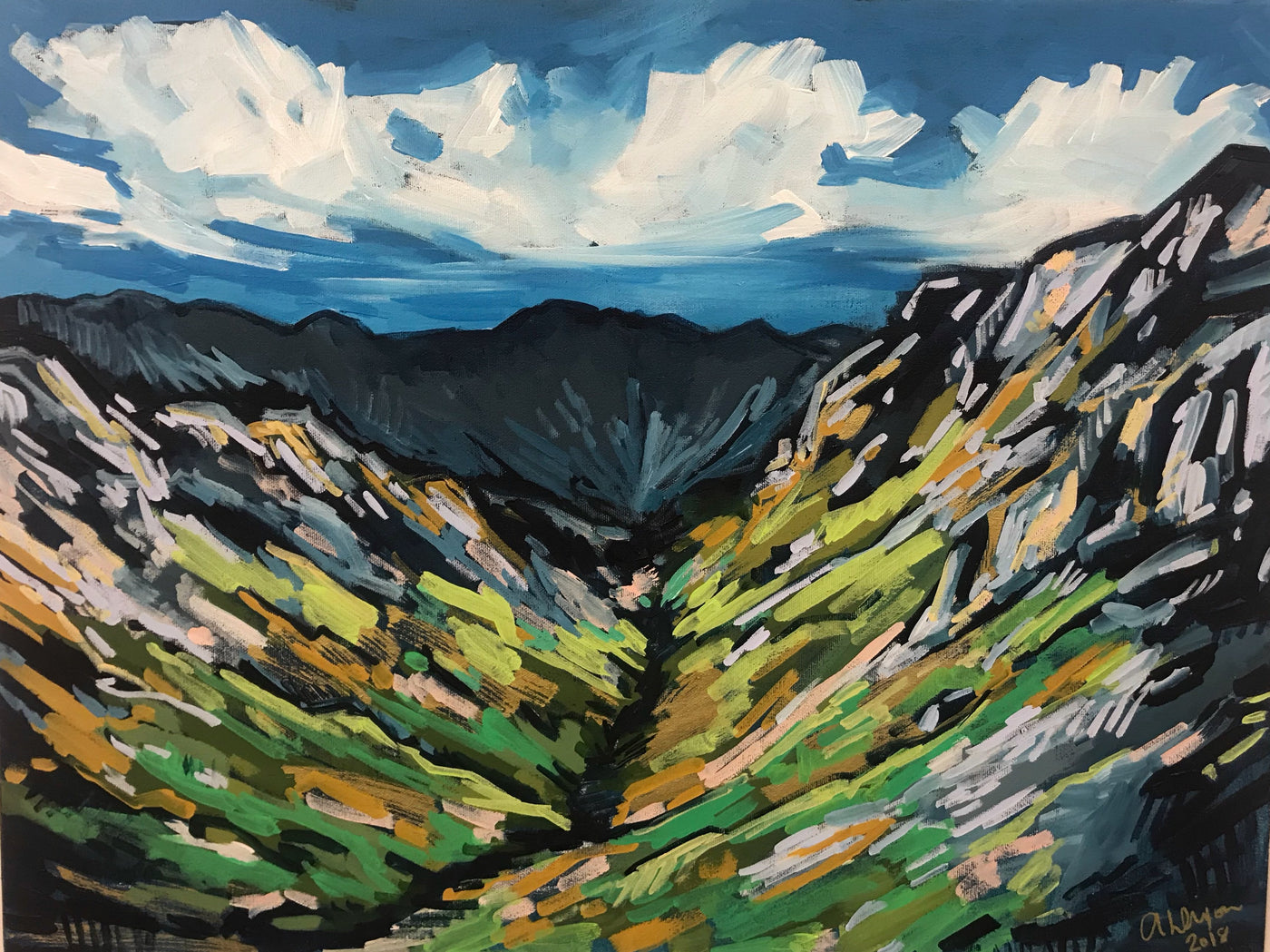 Mountain Valley, 24x18-Original Painting-Amy Dixon Art + Design