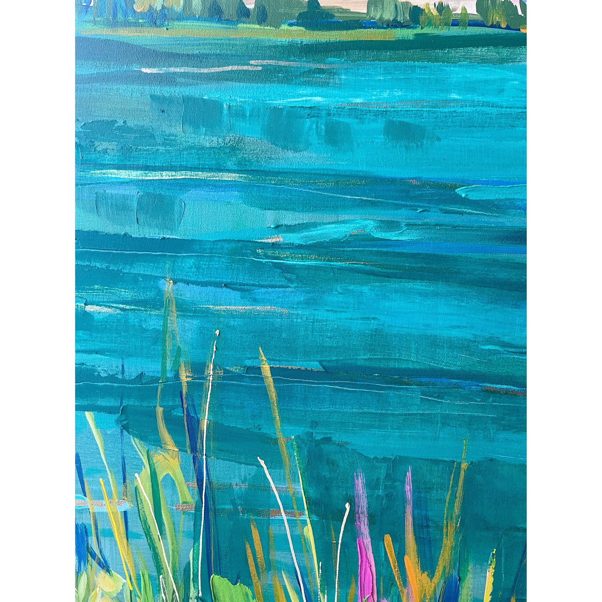 Rummel Lake, 36x48-Original Painting-Amy Dixon Art + Design