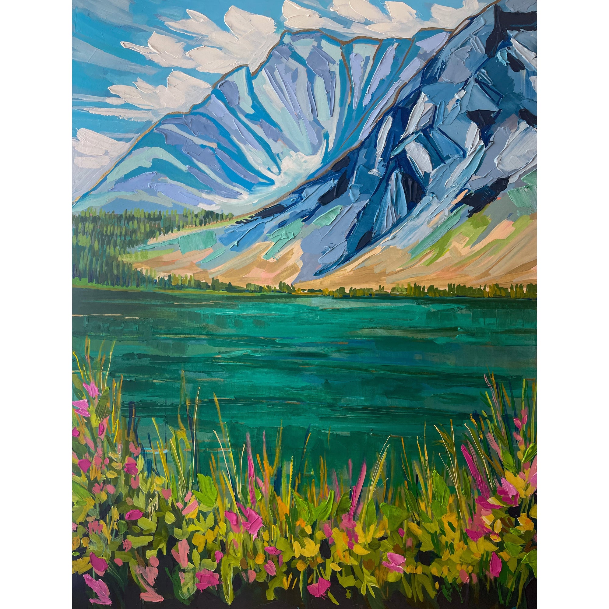 Rummel Lake, 36x48-Original Painting-Amy Dixon Art + Design