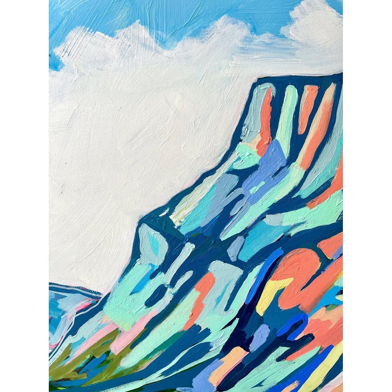 View from Fairmont Banff | 36x48 | Acrylic on Canvas-Original Painting-Amy Dixon Art + Design