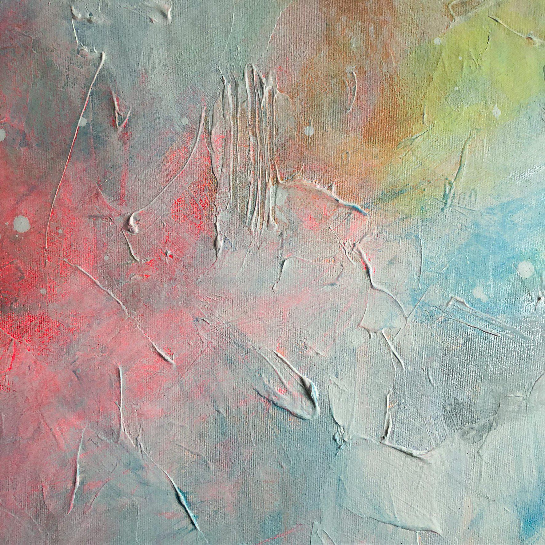 colourful abstract art winter light pink yellow amy dixon edmonton artist