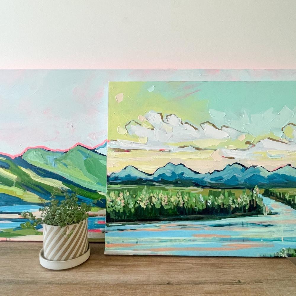 Yoho National Park | 22x28 | Acrylic on Canvas-Original Painting-Amy Dixon Art + Design