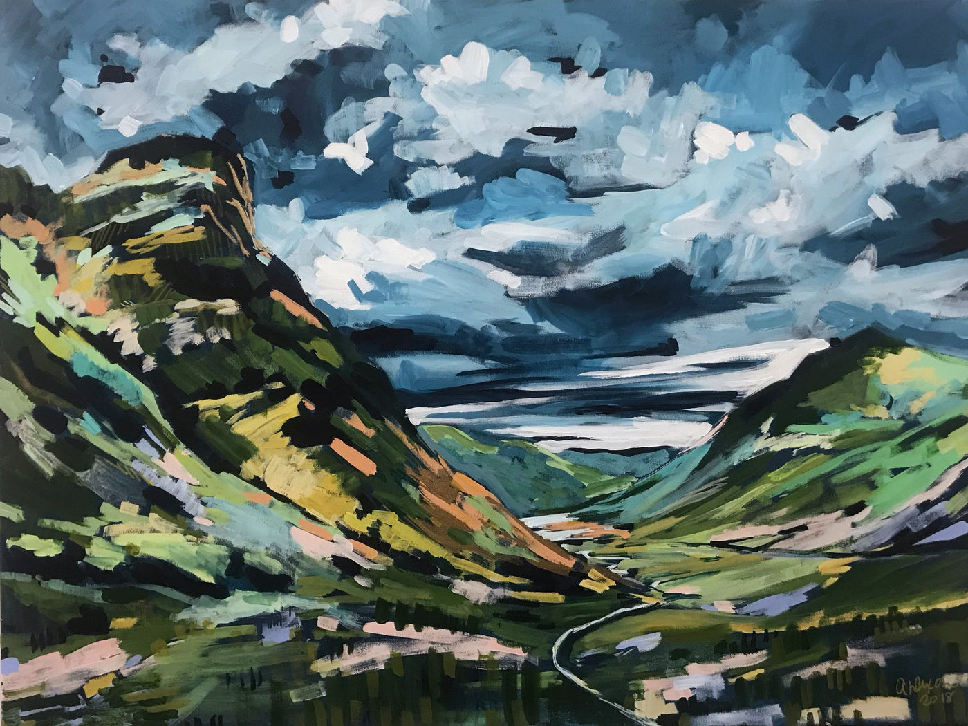 A View of Glencoe, 30x40-Original Painting-Amy Dixon Art + Design