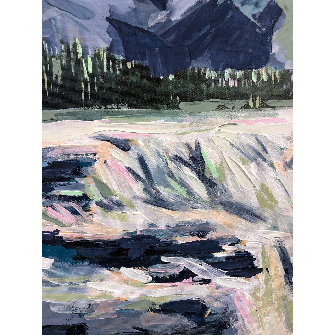 Edmonton Artist Amy Dixon Art Athabasca Falls, 18x24-Original Painting
