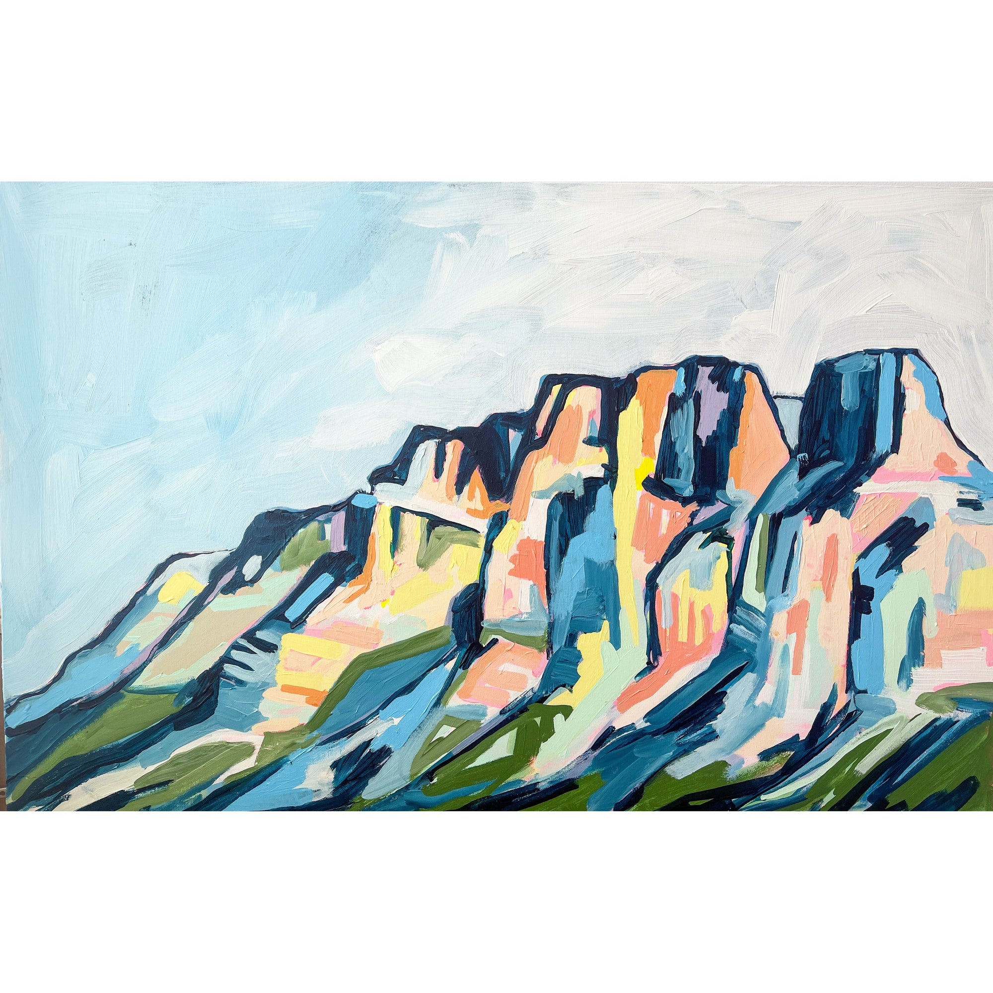 Castle Mountain | 24x36 | Acrylic on Canvas-Original Painting-Amy Dixon Art + Design