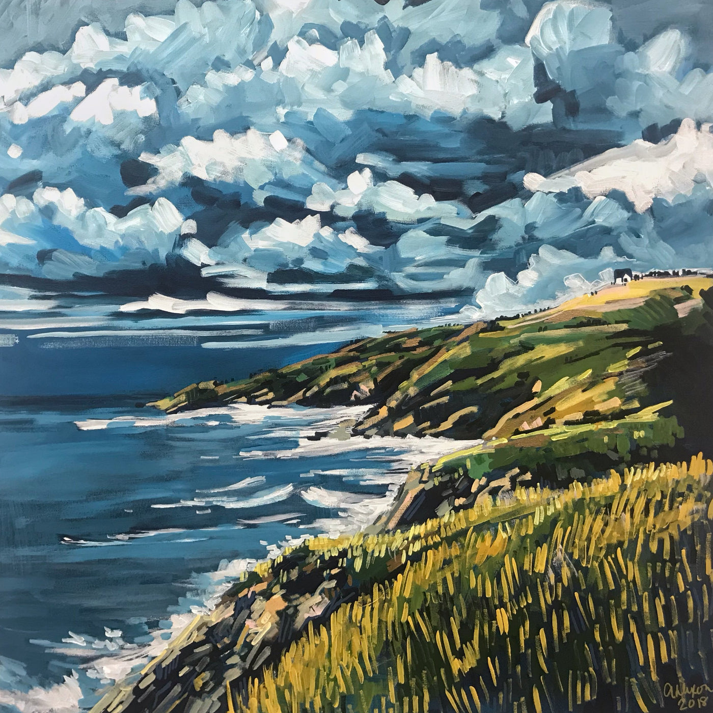Driving Back from Margaree, 30x30-Original Painting-Amy Dixon Art + Design