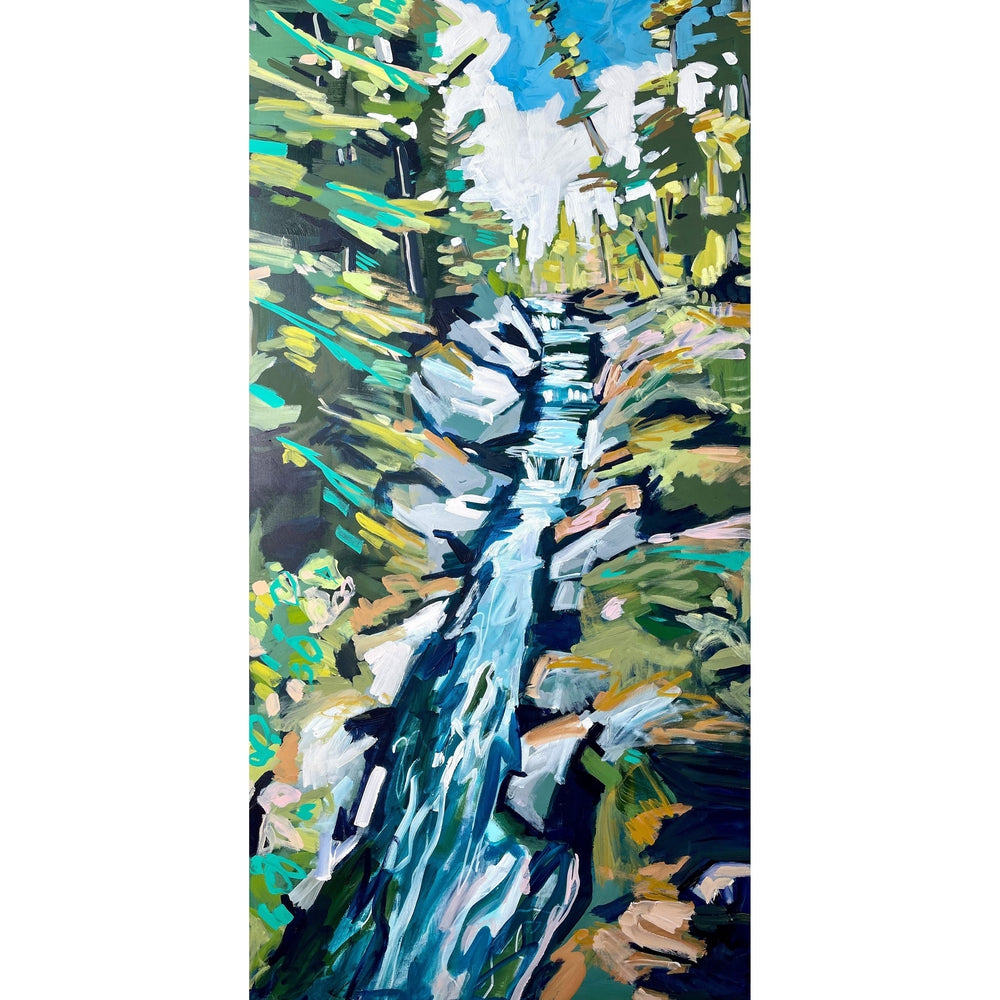 Elk Falls | 30x60 | Acrylic on Canvas-Original Painting-Amy Dixon Art + Design