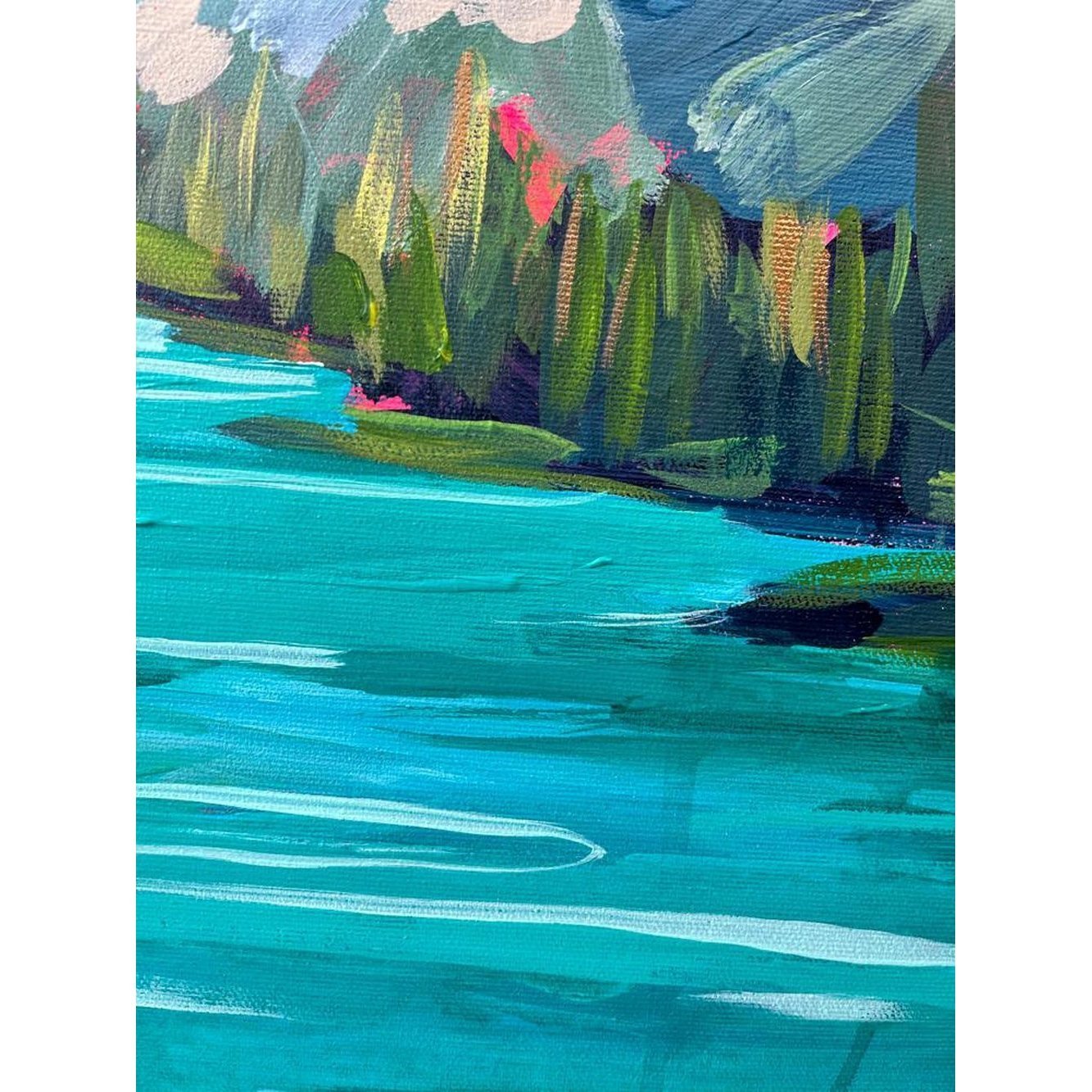 Emerald Lake | 24x36 | Acrylic on Canvas-Original Painting-Amy Dixon Art + Design