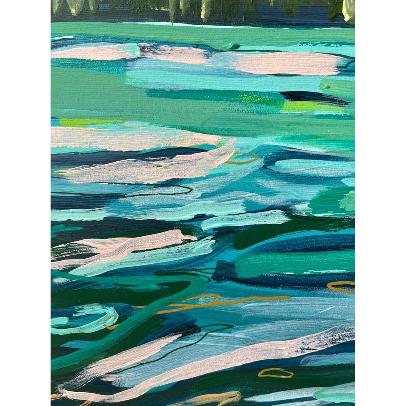 Emerald Lake II | 30x40 | Acrylic on Canvas-Original Painting-Amy Dixon Art + Design