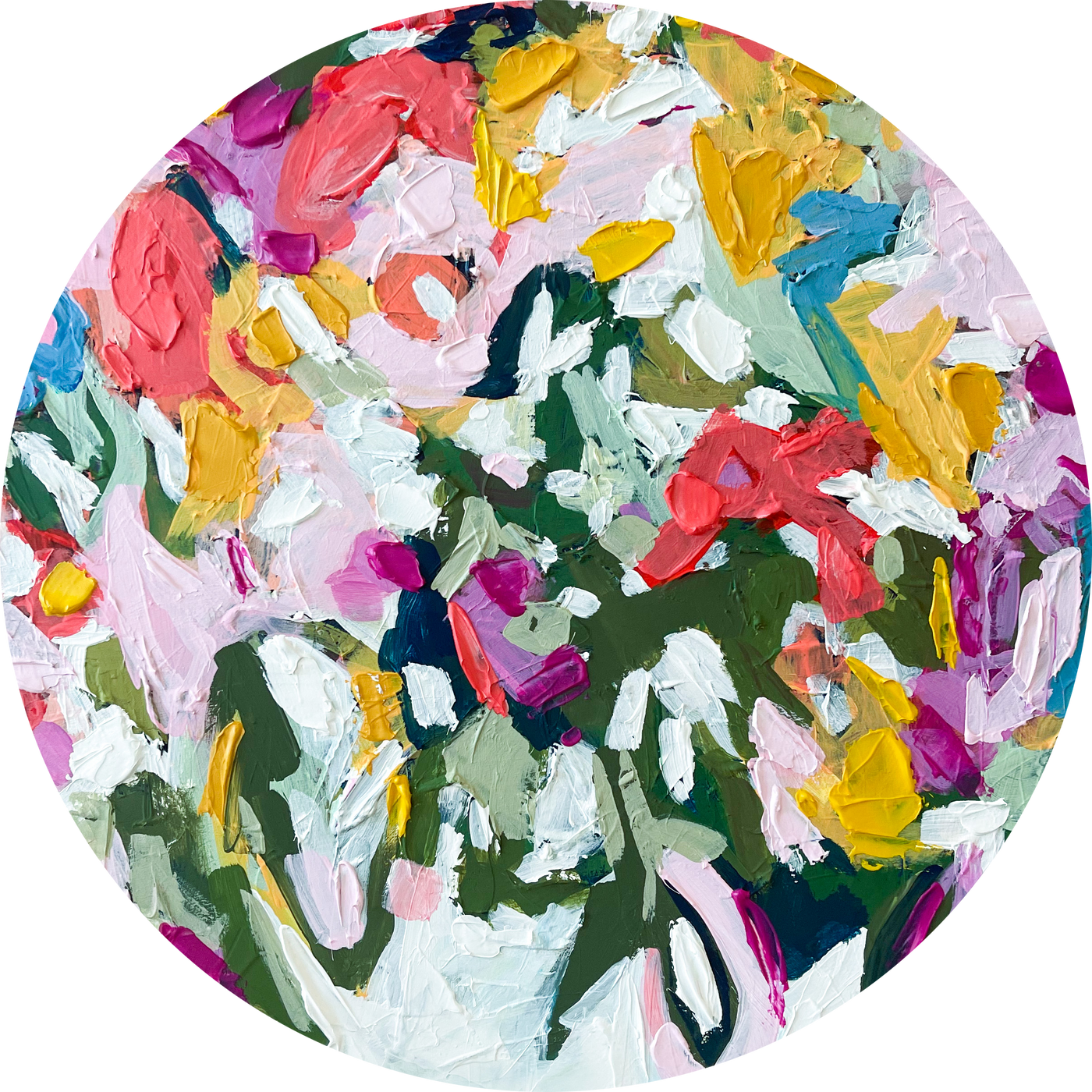 Flourish IX | 24"Round | Acrylic on Birch-Original Painting-Amy Dixon Art + Design