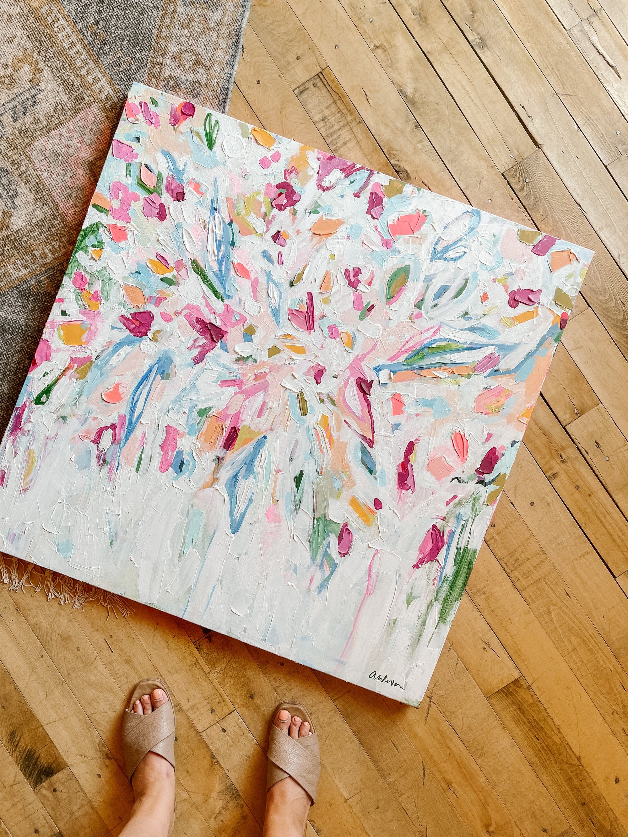 Flourish VI | 36x36 | Acrylic on Canvas-Original Painting-Amy Dixon Art + Design