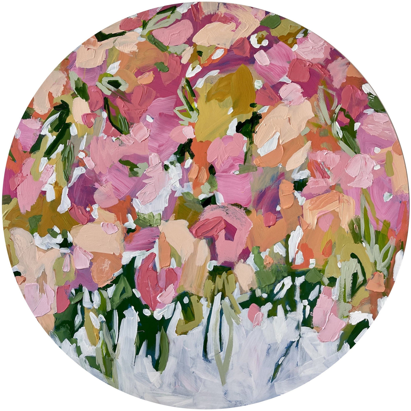 Flourish VII | 40" Round | Acrylic on Cradled Wood Panel-Original Painting-Amy Dixon Art + Design