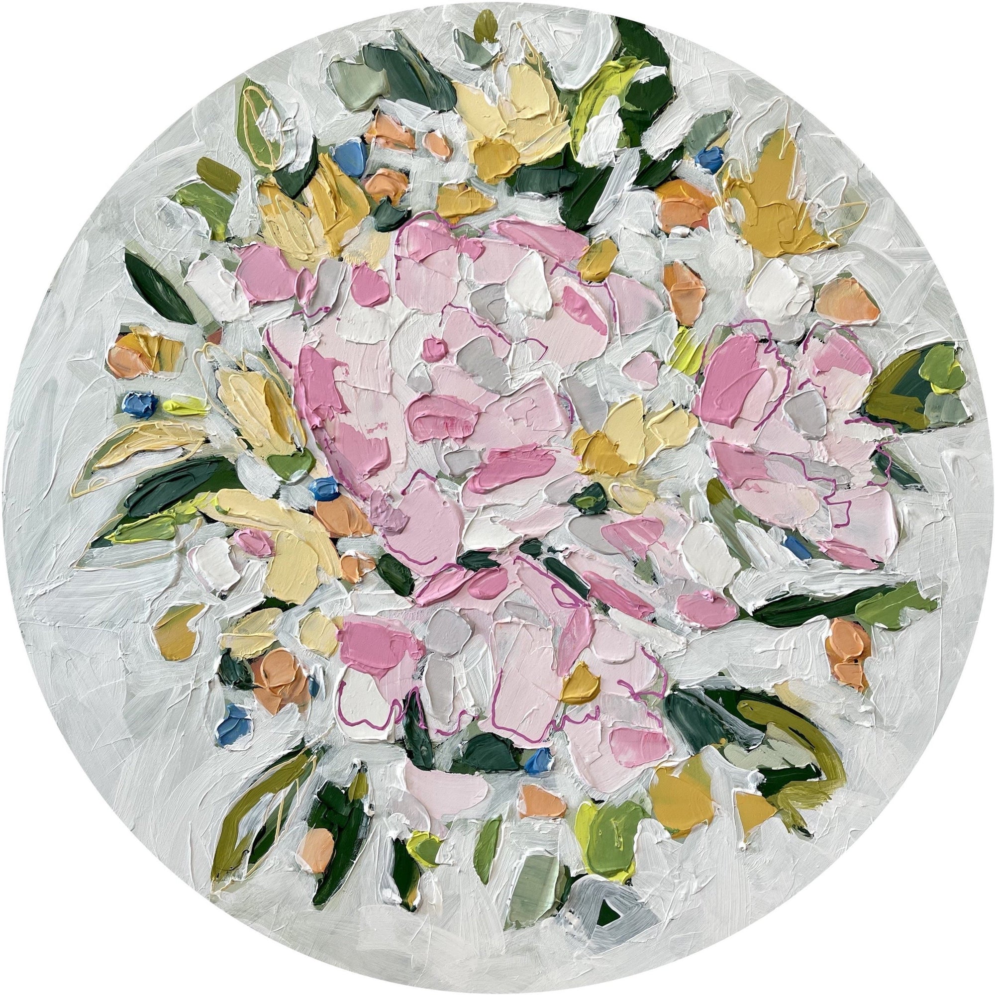 Flourish X | 24" Round | Acrylic on Birch Panel-Amy Dixon Art + Design