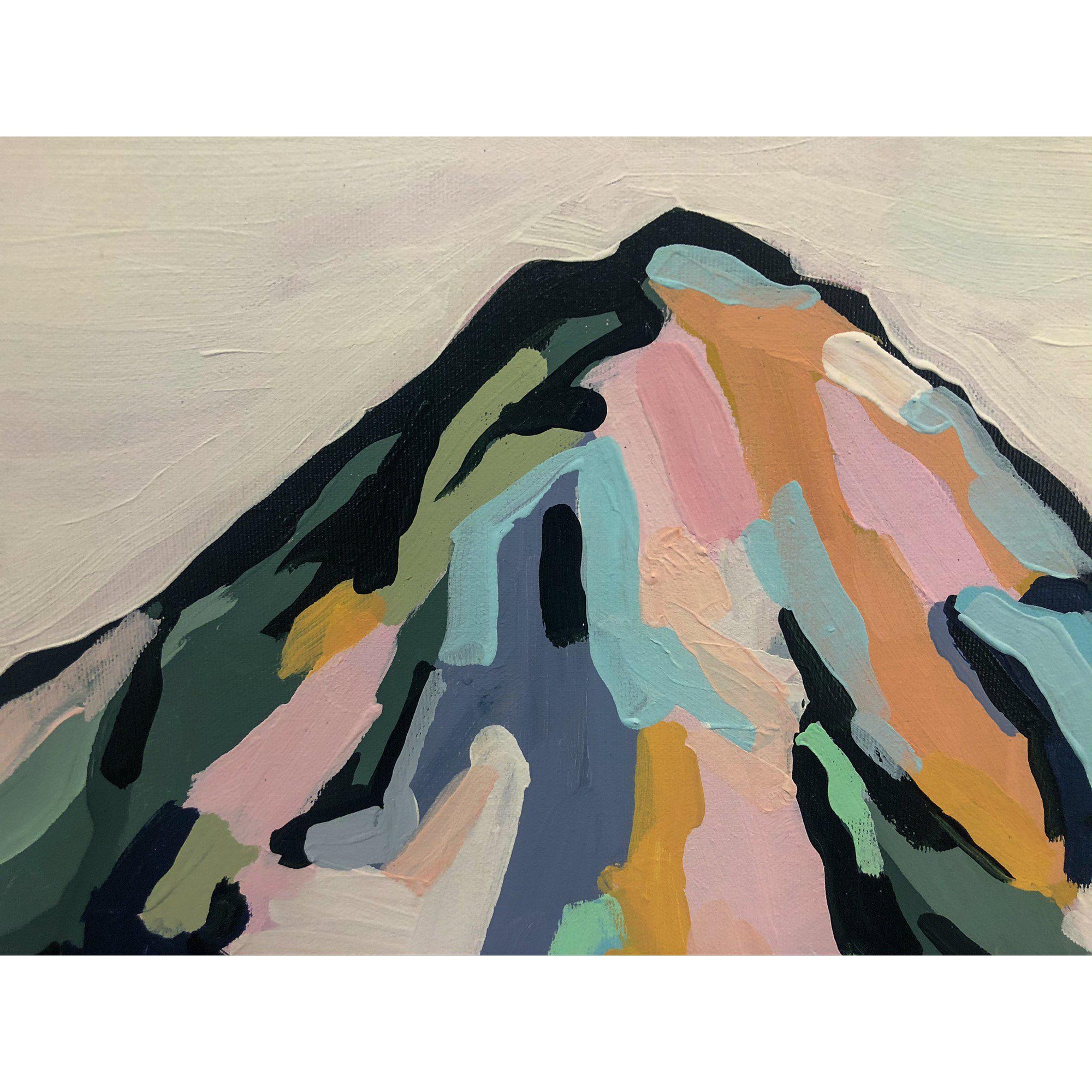 Amy Dixon art artist edmonton - Geometric Peaks I, 24x48 painting mountain original art canmore banff jasper