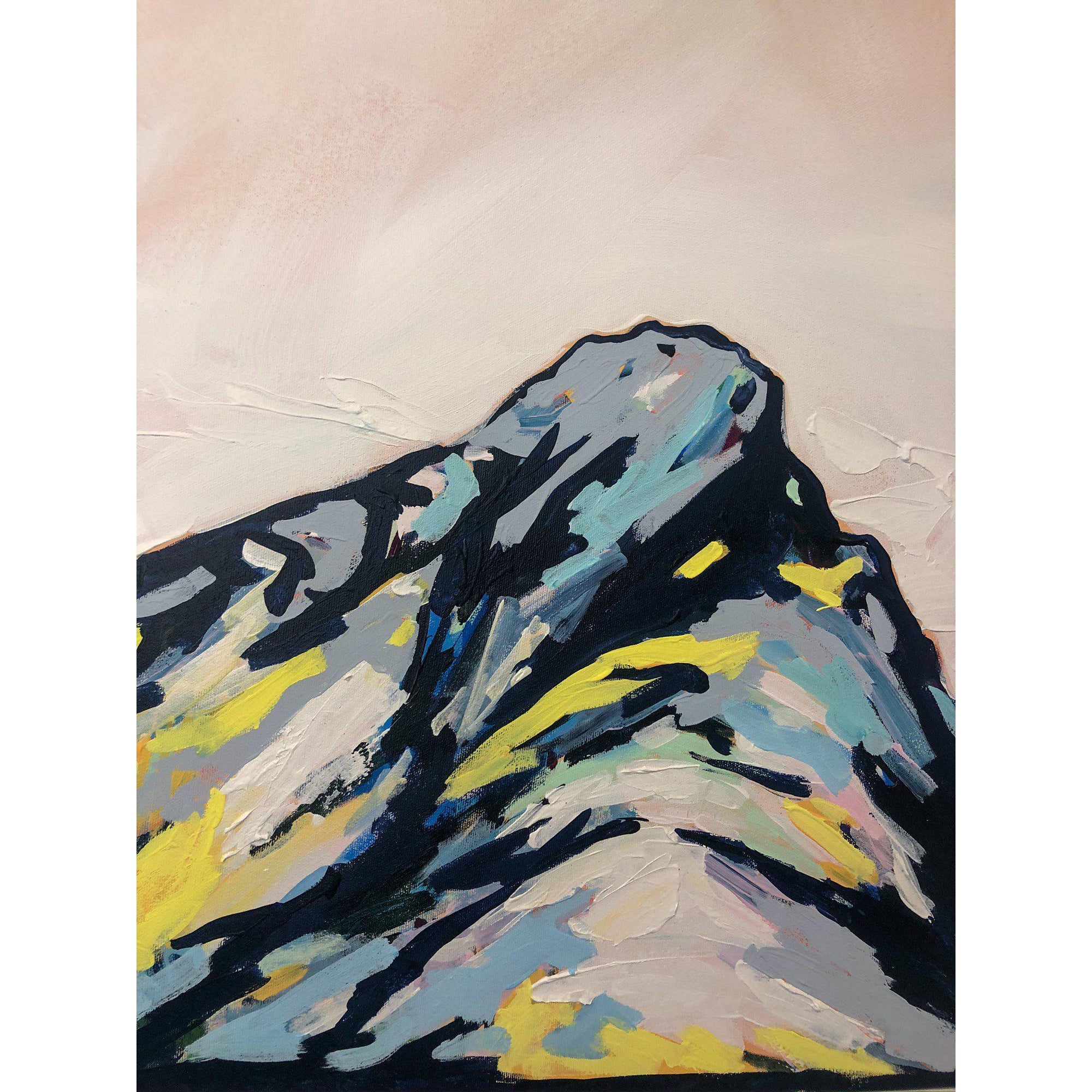 Amy Dixon art artist edmonton - Icefields Parkway Peak, 36x24, 24x48 painting mountain original art canmore banff jasper