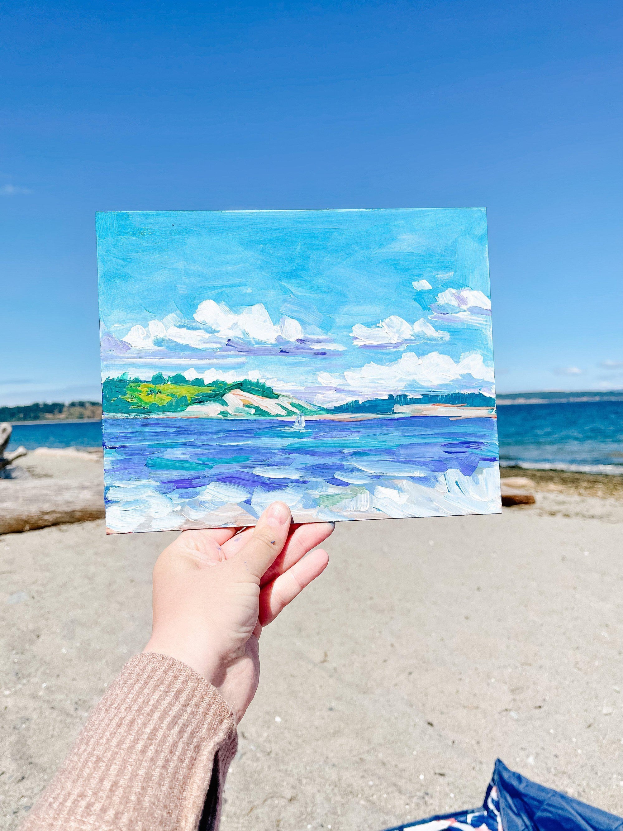 Island View Beach | Original Painting | 8x10-Original Painting-Amy Dixon Art + Design