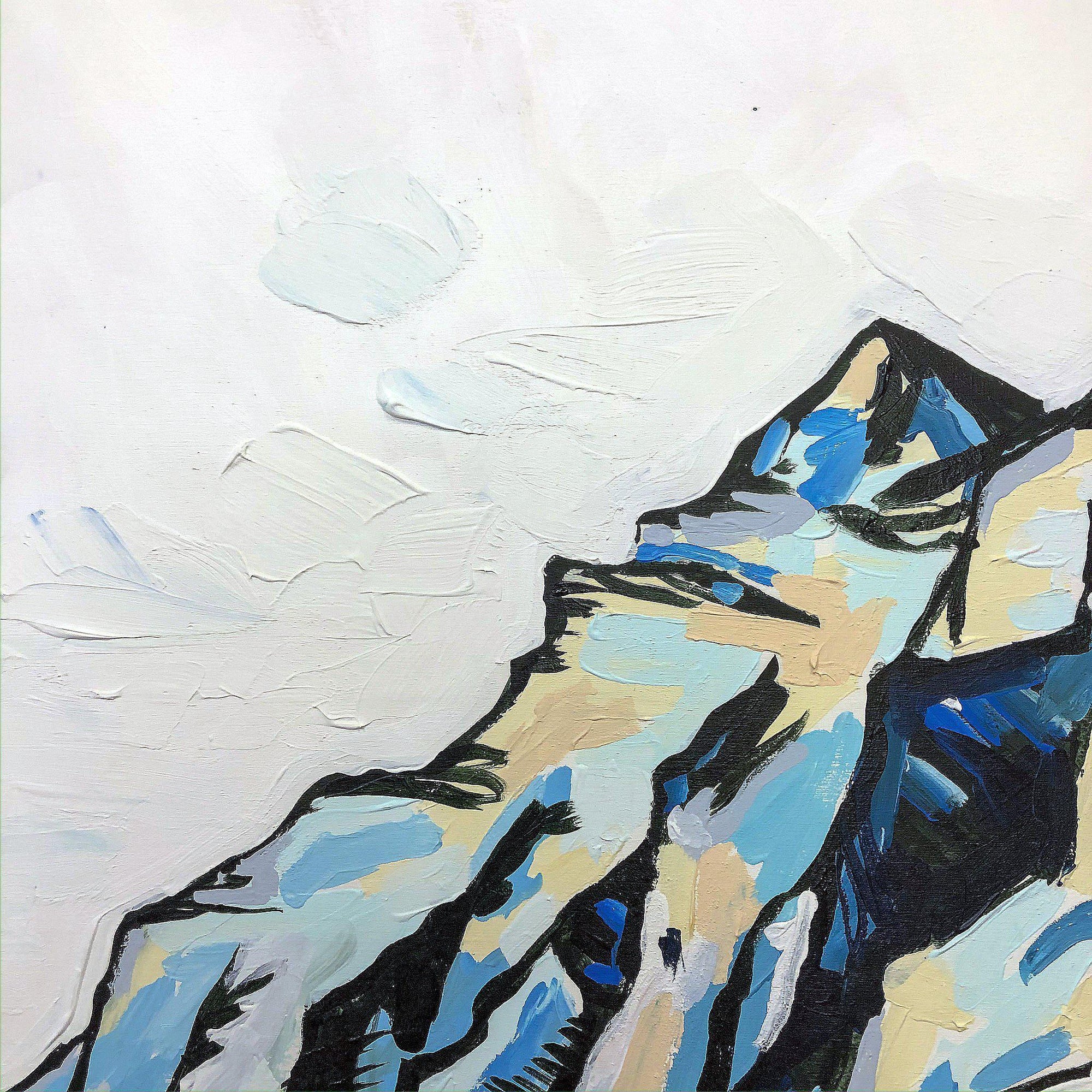 Kananaskis I, 24x24 abstract landscape painting by Amy Dixon edmonton artistMountain painting - Kananaskis I, 24x24 abstract landscape by Amy Dixon edmonton artist