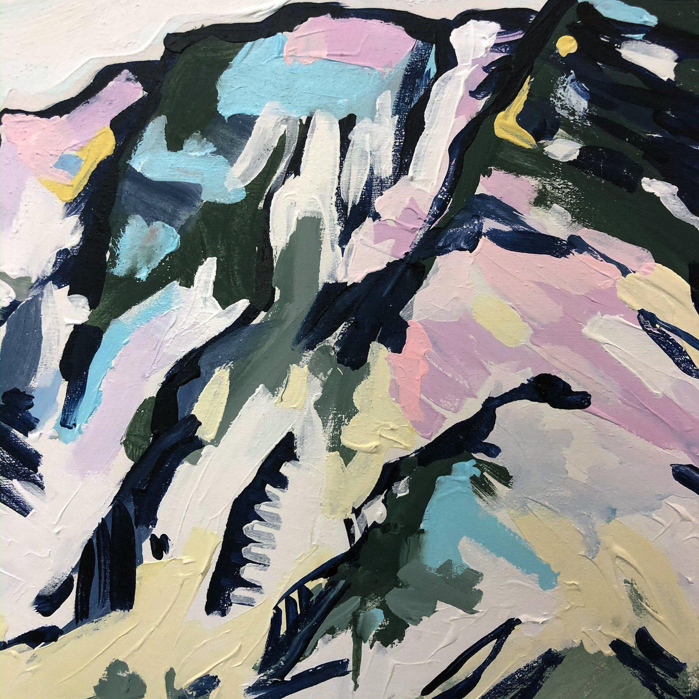 Mountain painting - Kananaskis II, 24x24 abstract landscape by Amy Dixon Edmonton, Alberta artist