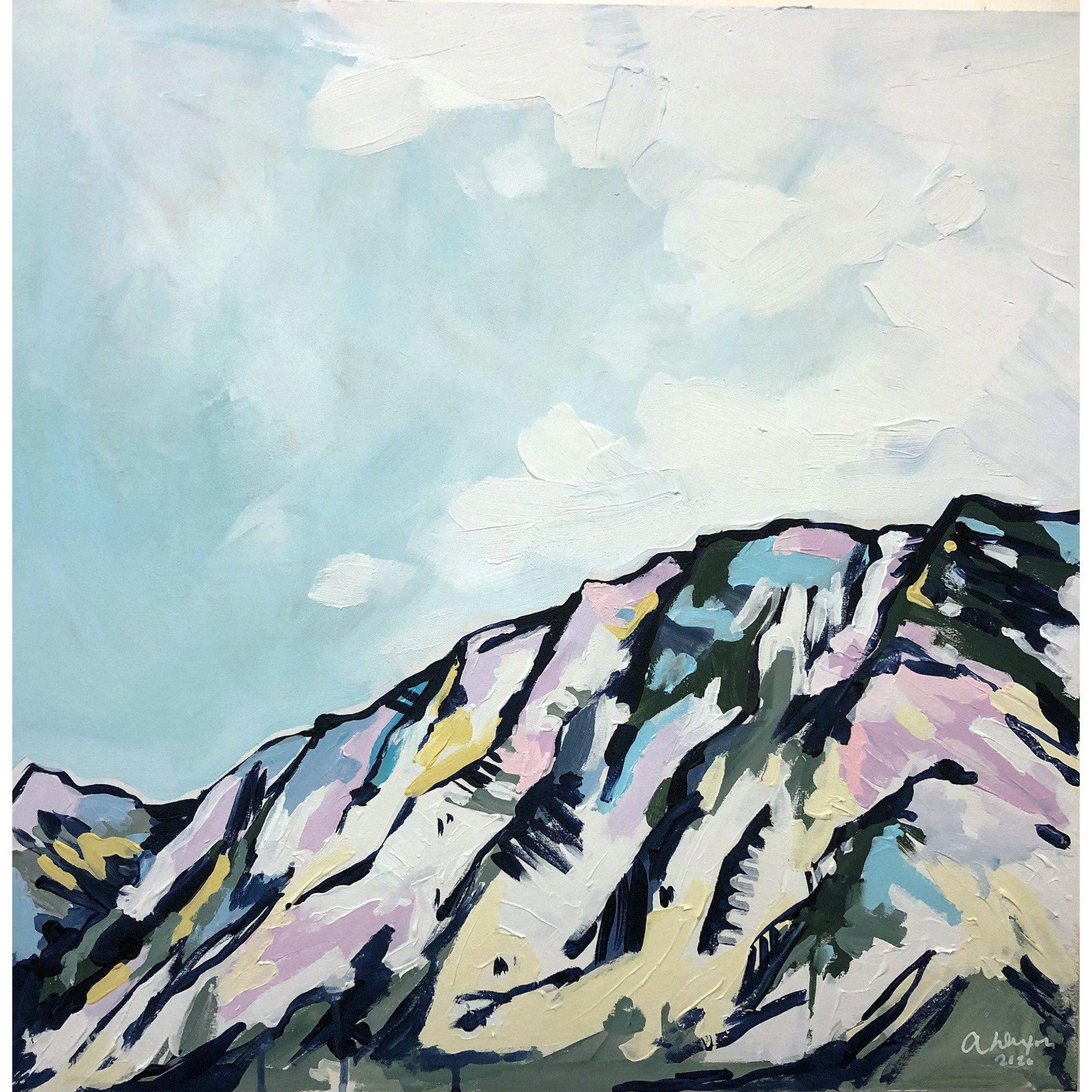 Mountain painting - Kananaskis II, 24x24 abstract landscape by Amy Dixon Edmonton, Alberta artist