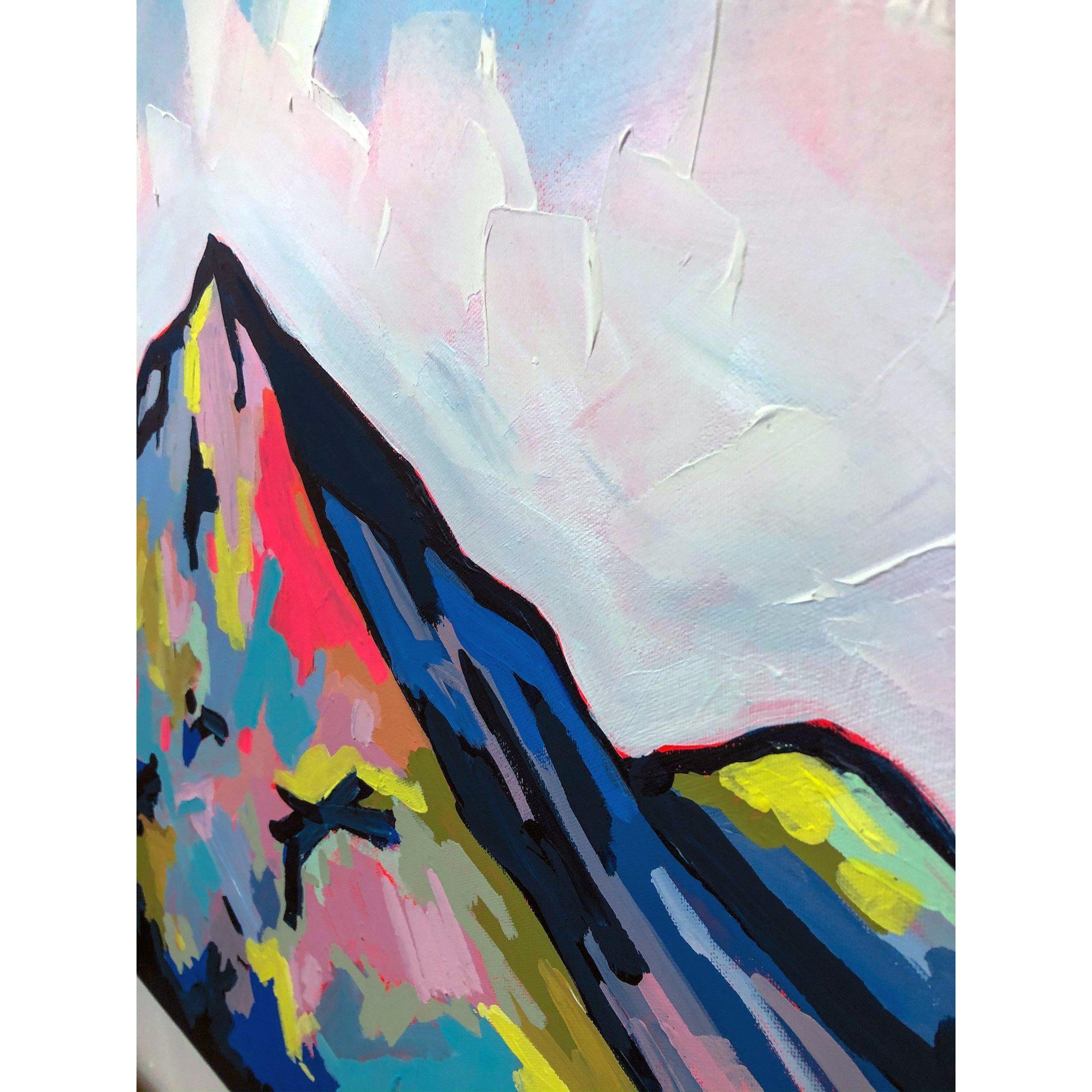 Mountain painting - Kananaskis, 30x30 abstract landscape by Amy Dixon edmonton artist