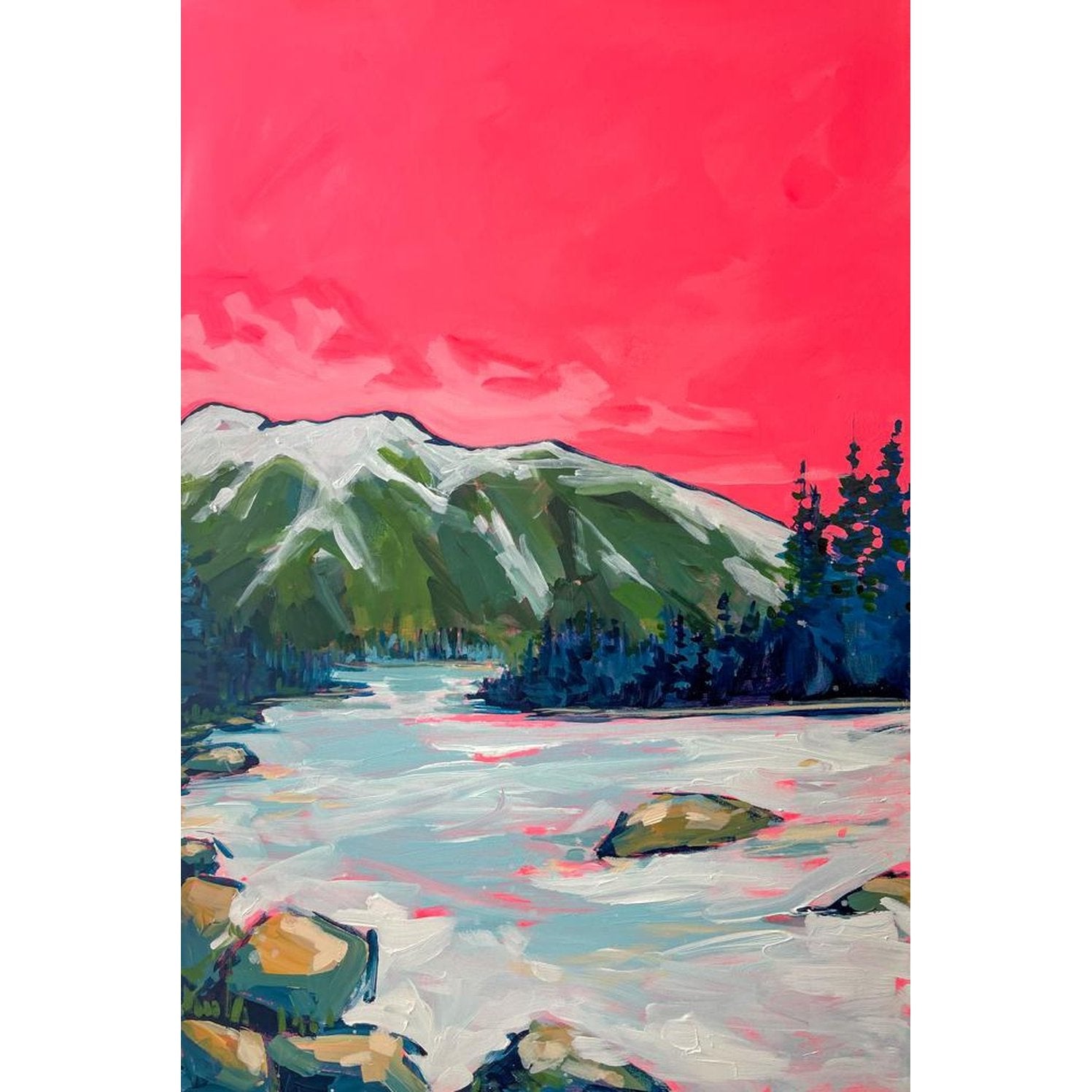 Kicking Horse | 24x36 | Acrylic on Canvas-Original Painting-Amy Dixon Art + Design