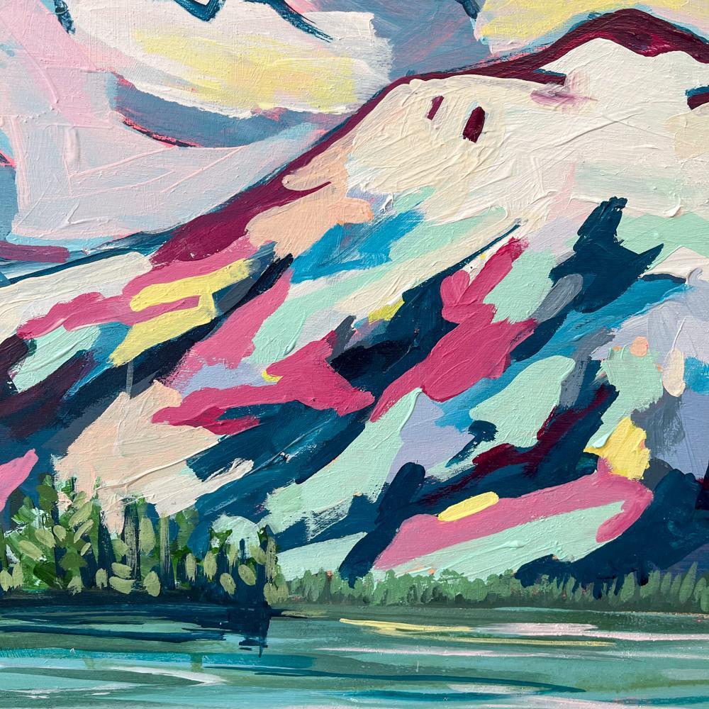 Lac Beauvert | 36 Round | Acrylic on Cradled Wood Panel-Original Painting-Amy Dixon Art + Design