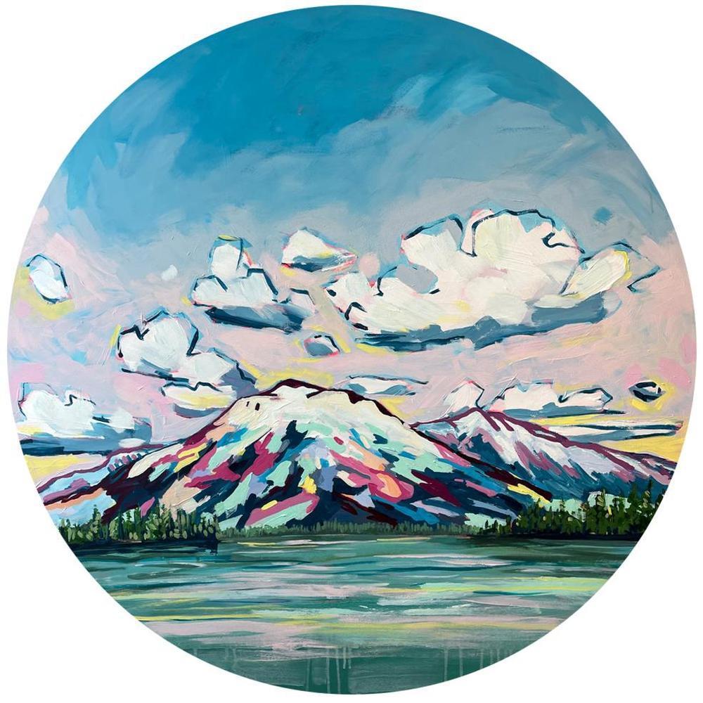 Lac Beauvert | 36 Round | Acrylic on Cradled Wood Panel-Original Painting-Amy Dixon Art + Design