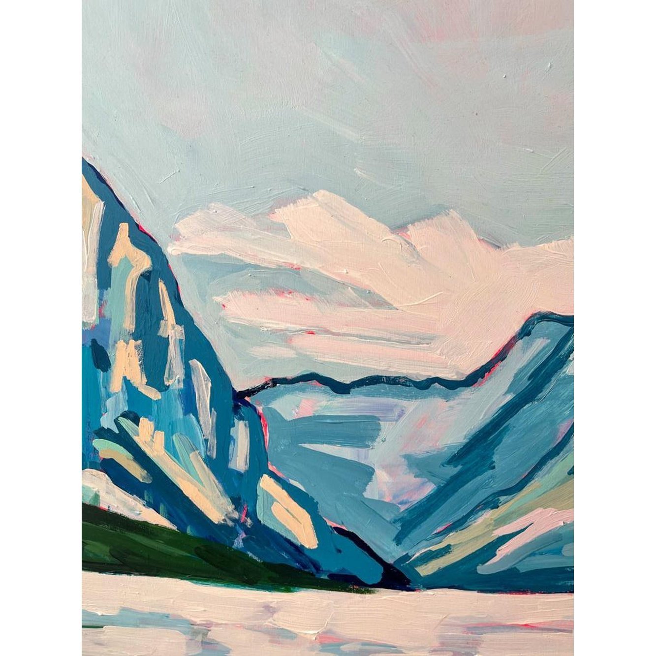 Lake Louise | 28 Round | Acrylic on Cradled Wood Panel-Original Painting-Amy Dixon Art + Design