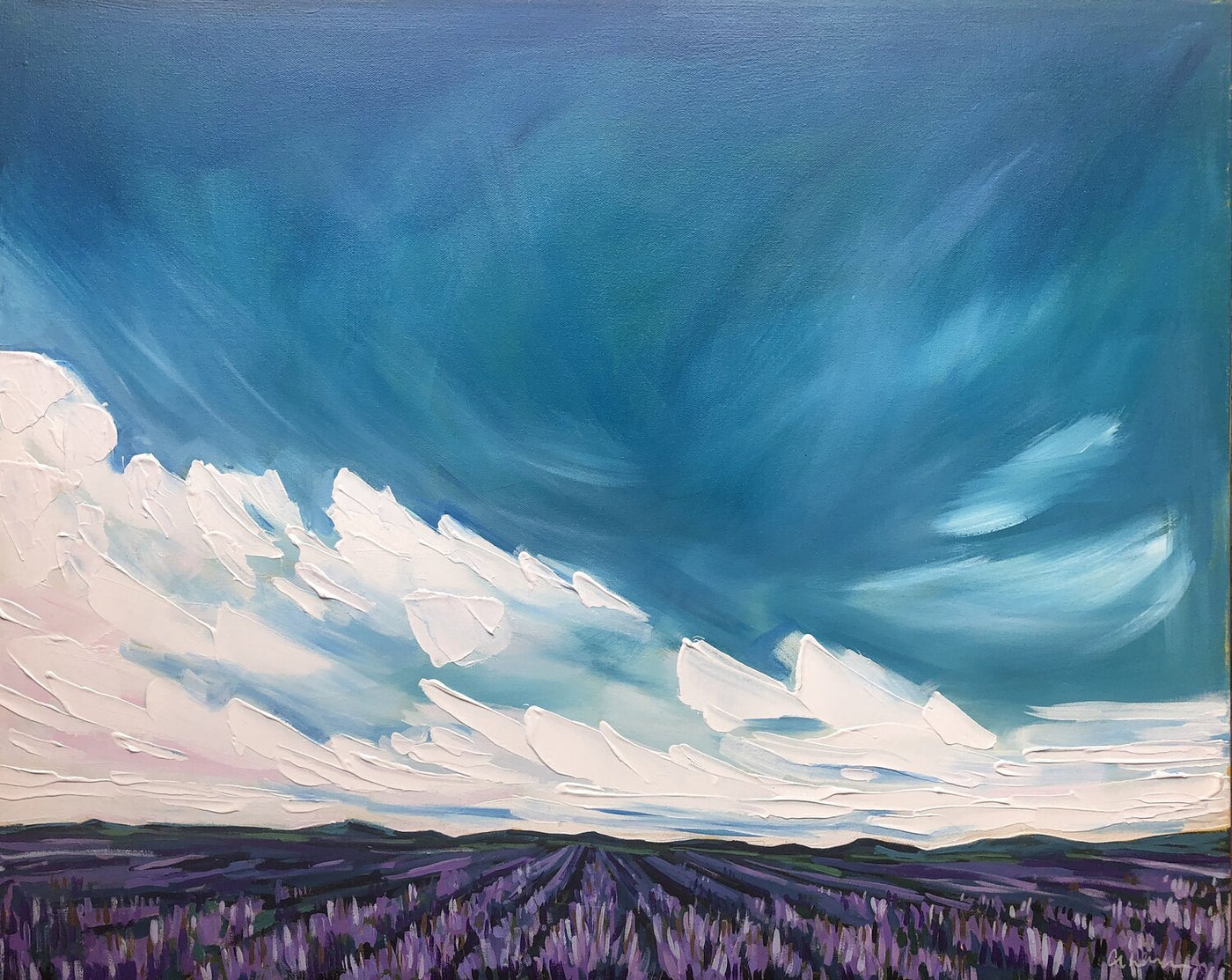 Lavender at Dusk, 24x18-Original Painting-Amy Dixon Art + Design