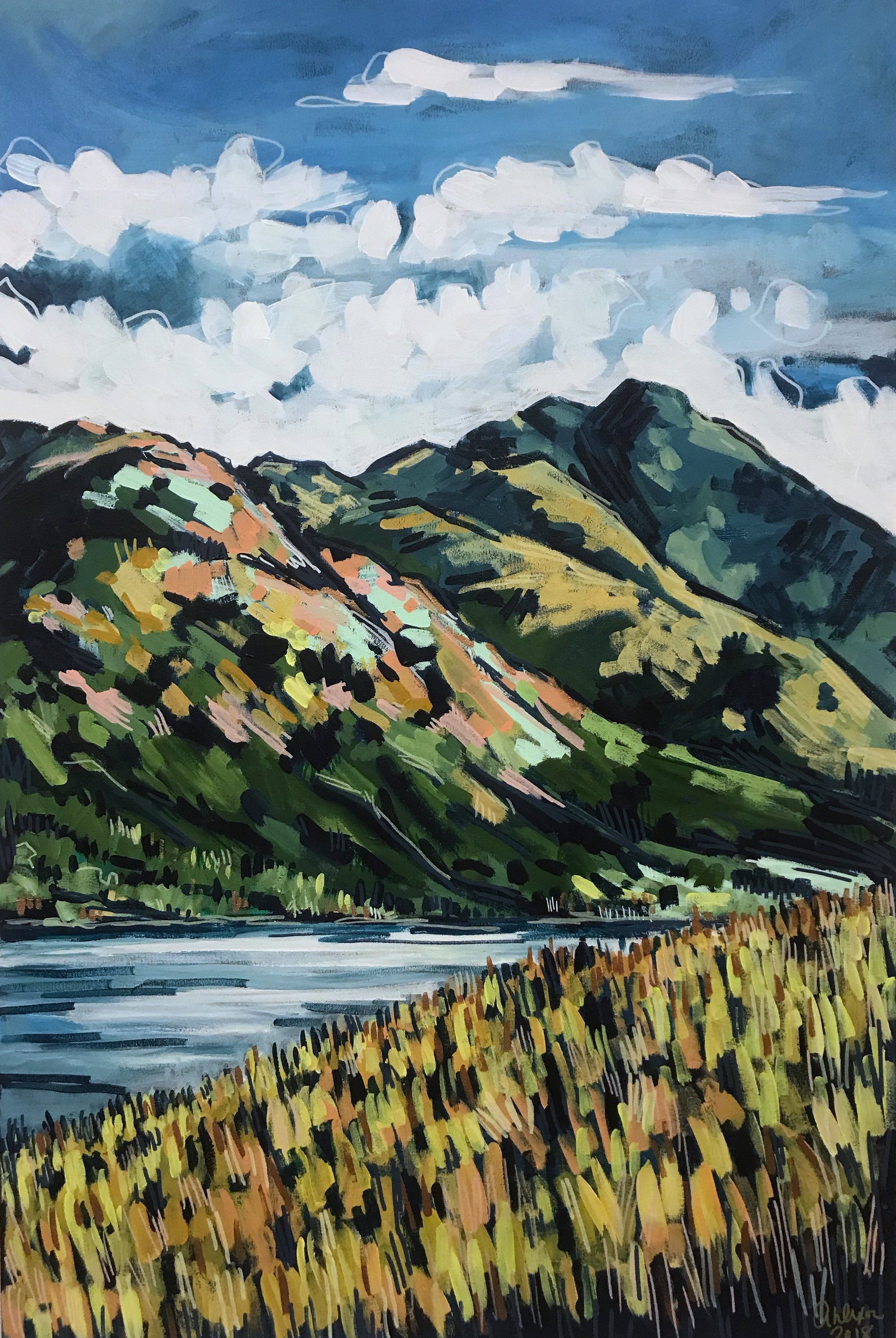 Loch, 24x36-Original Painting-Amy Dixon Art + Design