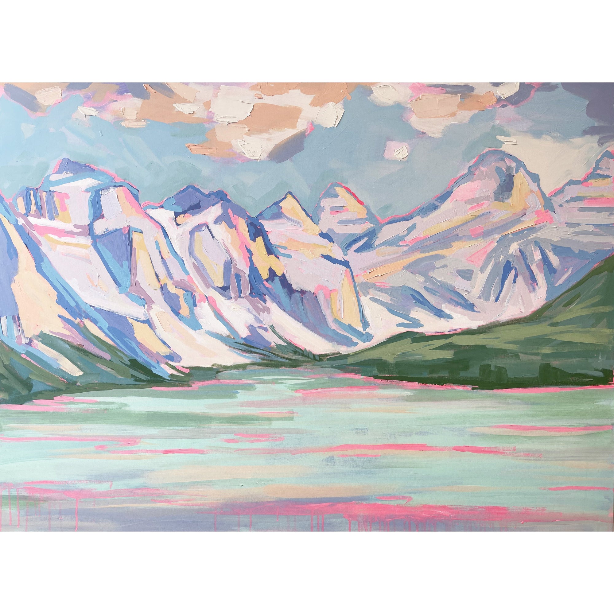 Morraine Lake | 36x48 | Acrylic on Canvas-Original Painting-Amy Dixon Art + Design