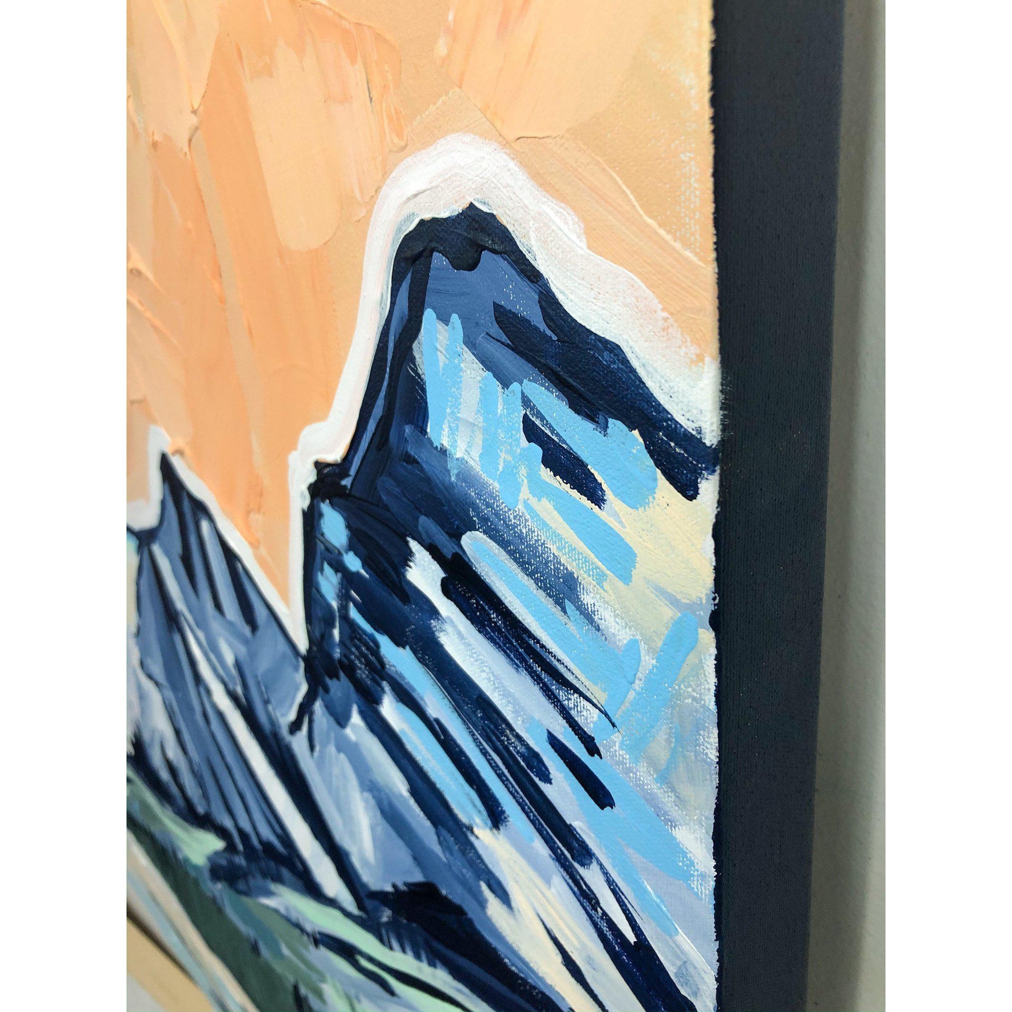 Mountain painting - Mount Engadine 40x30 abstract landscape by Amy Dixon edmonton artist