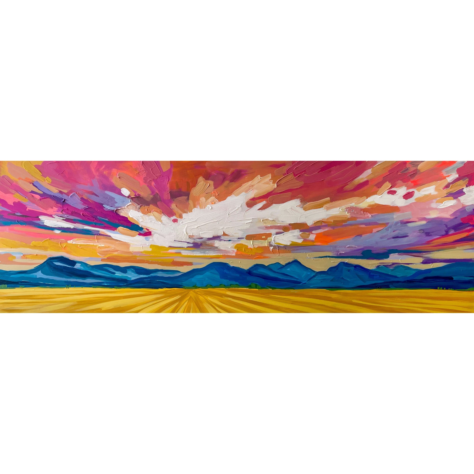 Mountain Sunset, 24x72-Original Painting-Amy Dixon Art + Design