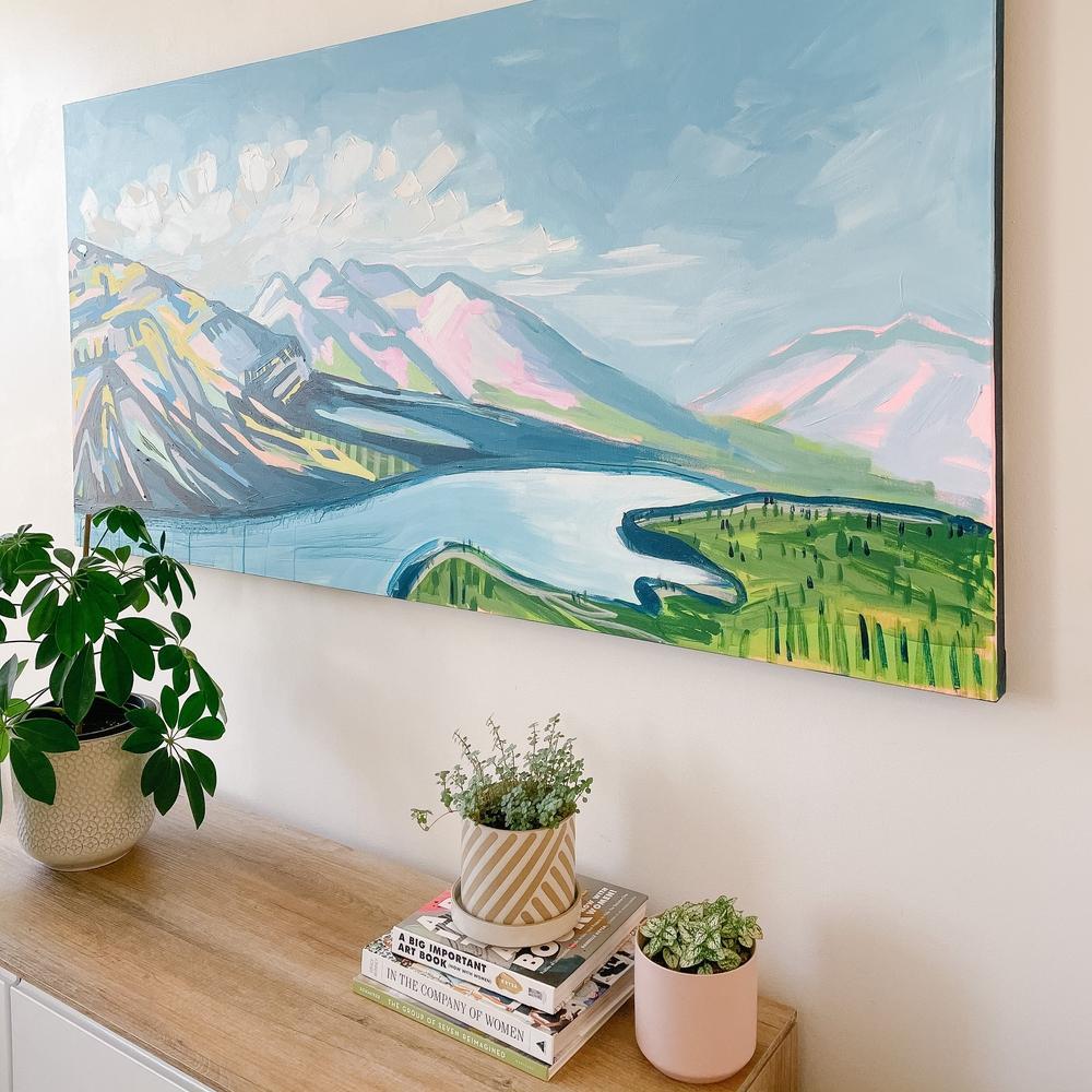 Peyto Lake | 30x60 | Acrylic on Canvas-Original Painting-Amy Dixon Art + Design