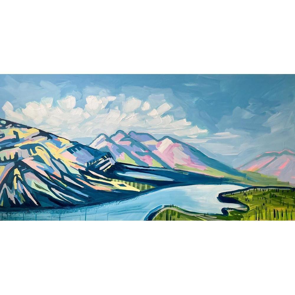 Peyto Lake | 30x60 | Acrylic on Canvas-Original Painting-Amy Dixon Art + Design