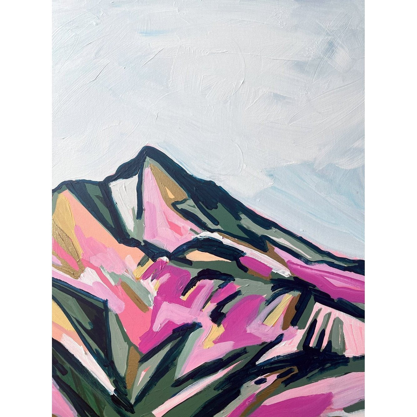 Pyramid Mountain | 24x30 | Acrylic on Canvas-Original Painting-Amy Dixon Art + Design