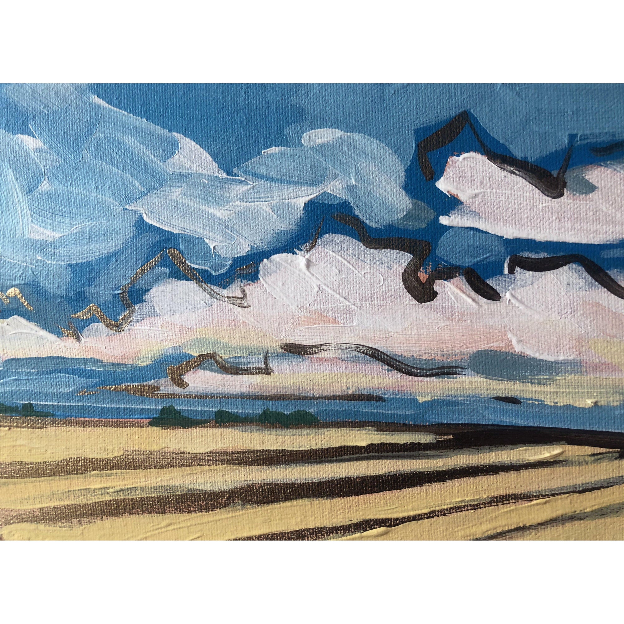 Edmonton Artist Amy Dixon Art Range Road 38, 24x6-Original Painting