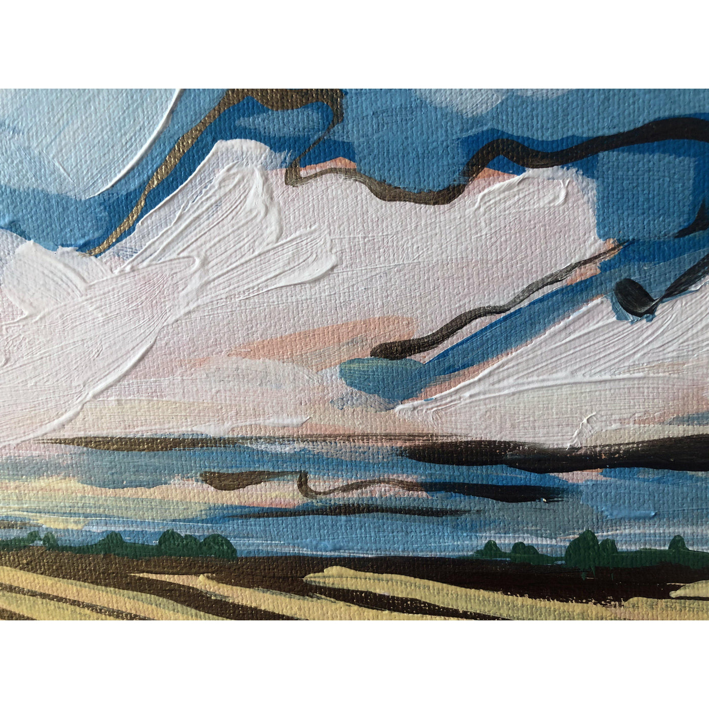 Edmonton Artist Amy Dixon Art Range Road 38, 24x6-Original Painting