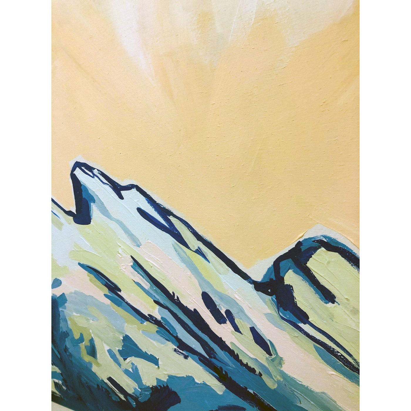 Mountain painting - Rundle, 24x24 abstract landscape by Amy Dixon edmonton artist