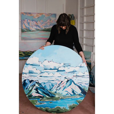 Horseshoe Bend | 48 Round | Acrylic on Cradled Wood Panel-Original Painting-Amy Dixon Art + Design