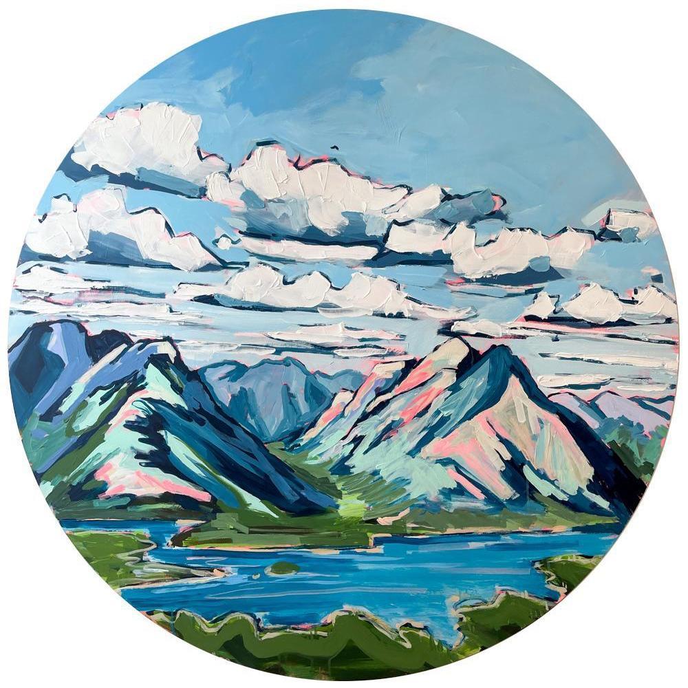 Horseshoe Bend | 48 Round | Acrylic on Cradled Wood Panel-Original Painting-Amy Dixon Art + Design