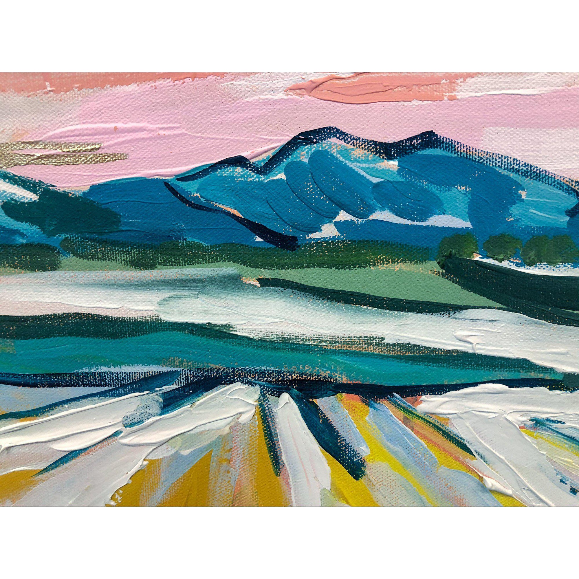 Amy Dixon art artist - The Way Home, 24x72 original mountain landscape painting canmore banff jasper